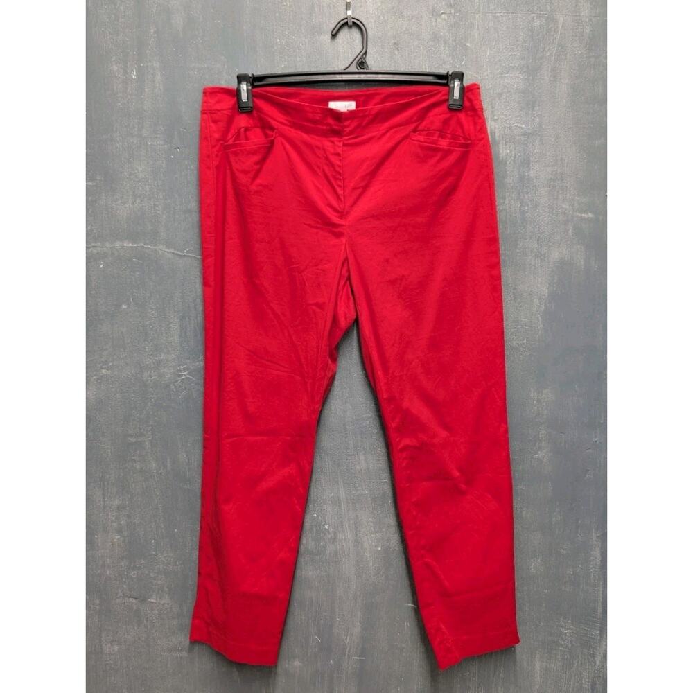 J Jill Pants Casual Straight Leg Lightweight Cherry Red Size 12